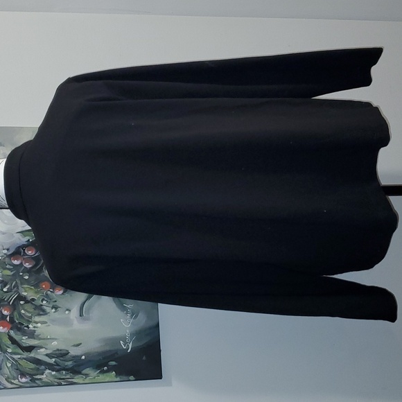 CHICOS ZENERGY COLLECTION Knit Black Lace Black/Cream Stripe JACKET Sz 3 XL 16 - Picture 9 of 13